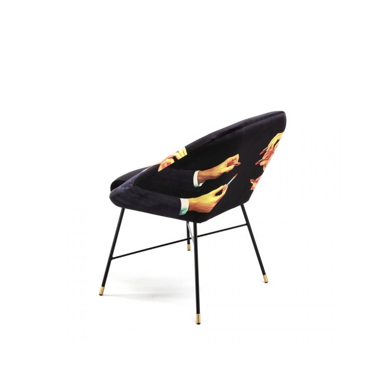 SELETTI Toiletpaper Stoel - Zwart - Lipstick