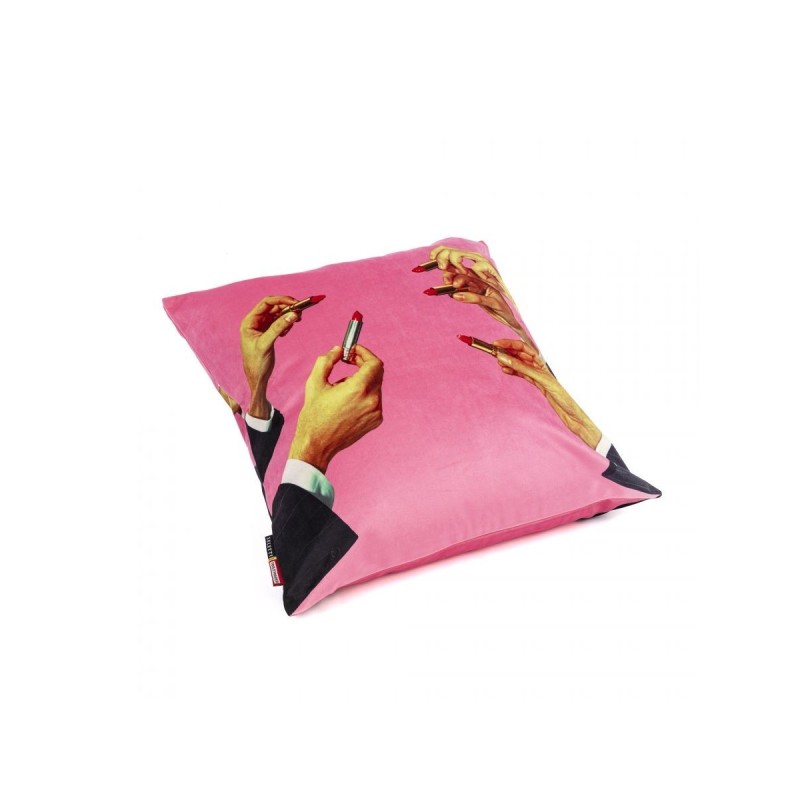 SELETTI Toiletpaper Kussen - Lipsticks - Roze - Gevuld met pluimen