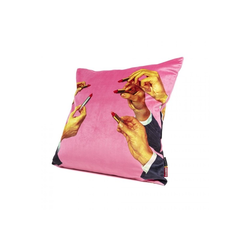 SELETTI Toiletpaper Kussen - Lipsticks - Roze - Gevuld met pluimen