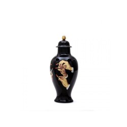 SELETTI Porcelain Vase - Lipsticks - Black