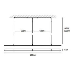 Jacco Maris Coco 200cm suspension lamp