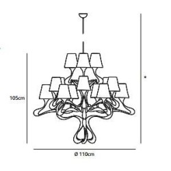 Jacco Maris ode 1647 15 light ø 110cm suspension lamp