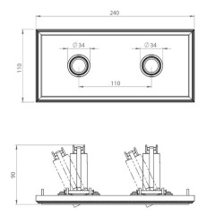 Brick In The Wall 200Cent Round Twin Adj Trimless Excl. Driver recessed spot
