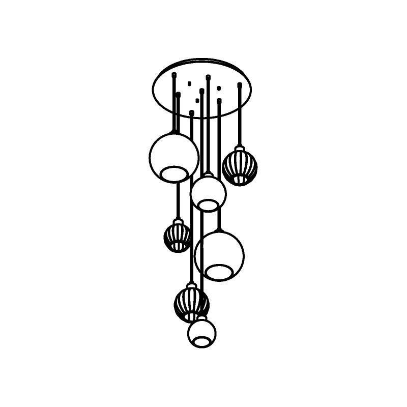 PSM Lighting Moby Sh 5163.7.E27.COMBI.16 Hanglamp