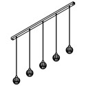 PSM Lighting Noella 4584.V.E27.SH.TR.1M Hanglamp