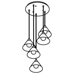PSM Lighting Iconic 4609.J.E27.SH.BZ.53 PSM Lighting Iconic 4609.J.E27.SH.BZ.53.TXJ Suspension lamp