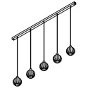 PSM Lighting Noella 4574.U.E27.SH.TR.1M Hanglamp