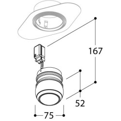 TAL BERRIER JUNIOR TRIMLESS SEMI-RECESSED WC ceiling lamp