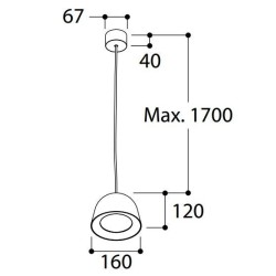 TAL CONE SUSPENSION CI MAINS DIMM suspension lamp