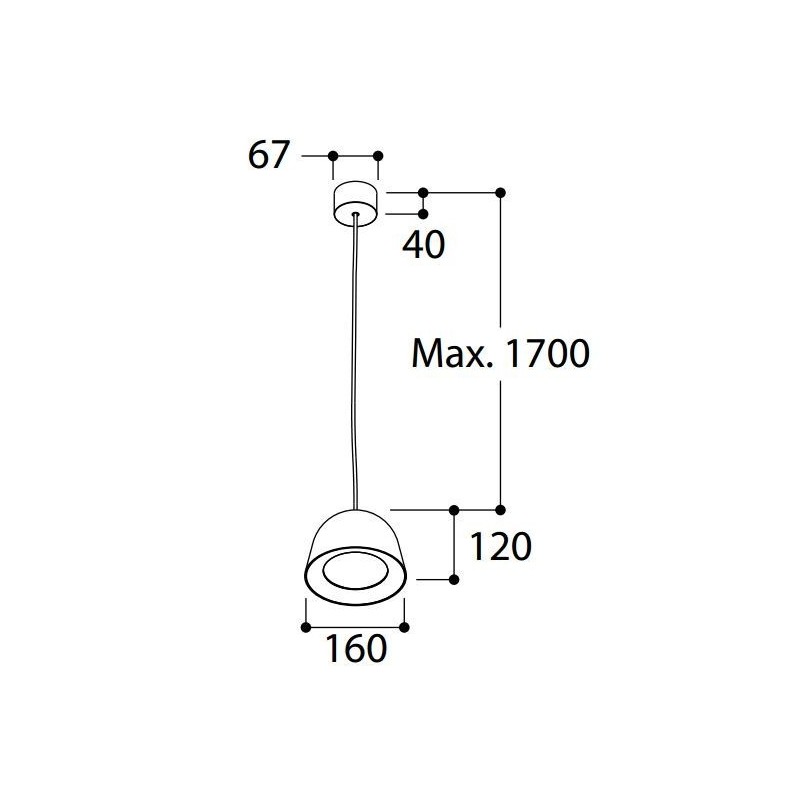 TAL CONE SUSPENSION CI MAINS DIMM hanglamp