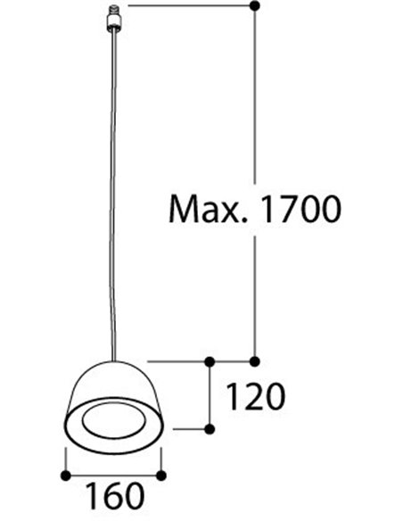 TAL CONE SUSPENSION M10 MAINS DIMM hanglamp