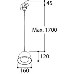 TAL CONE SUSPENSION TRACK MAINS DIMM track lighting