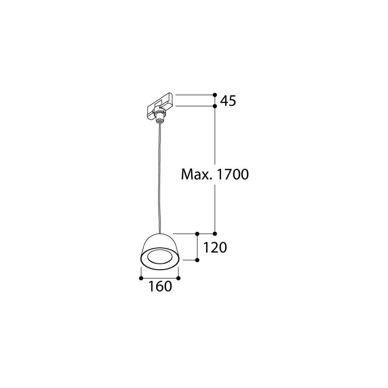 TAL CONE SUSPENSION TRACK MAINS DIMM trackverlichting
