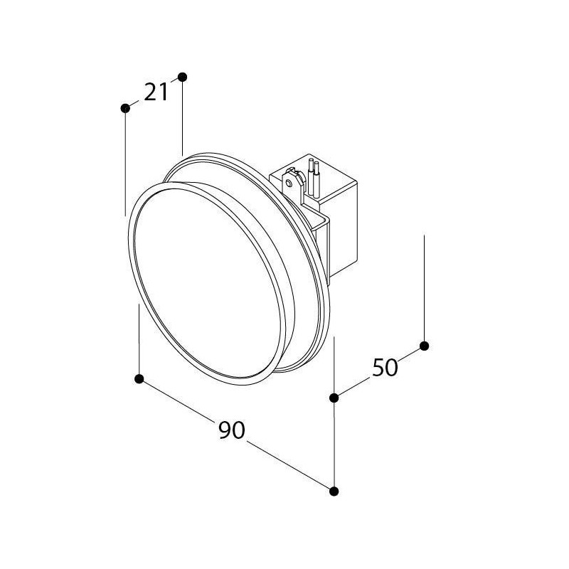 TAL DIABOLO SMALL CI MAINS DIMM for wall box wandlamp