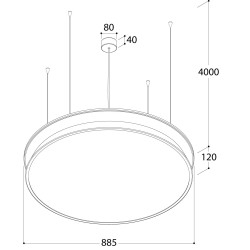 TAL DIABOLO XL SUSP Touch/DALI DIMMABLE suspension lamp