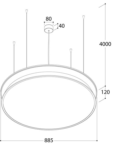 TAL DIABOLO XL SUSP Touch/DALI DIMMABLE hanglamp