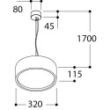 TAL FABIAN Suspended DIMMABLE hanglamp