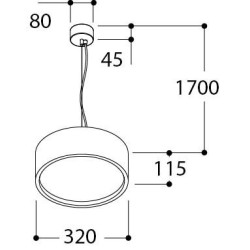 TAL FABIAN Suspended DIMMABLE suspension lamp