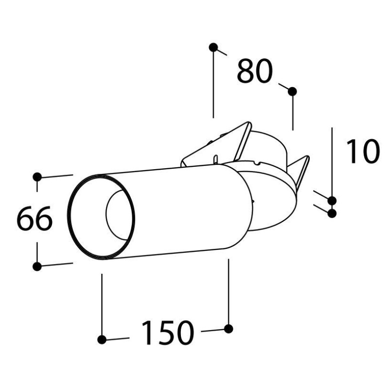 TAL FUNNEL ELBOW 150 RECESSED LEAF CI MAINS DIMM plafondlamp