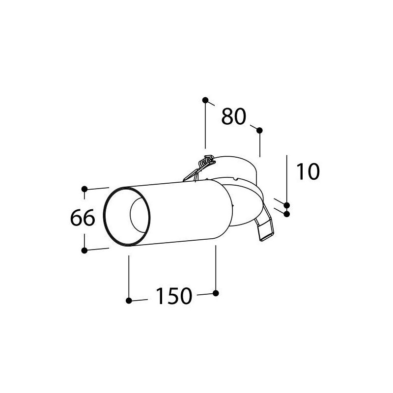 TAL FUNNEL ELBOW 150 RECESSED TORSION CI MAINS DIMM plafondlamp