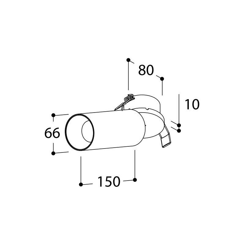 TAL FUNNEL ELBOW 150 RECESSED TORSION GU10 plafondlamp