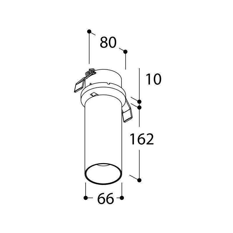 TAL FUNNEL ELBOW 150 RECESSED TORSION GU10 plafondlamp