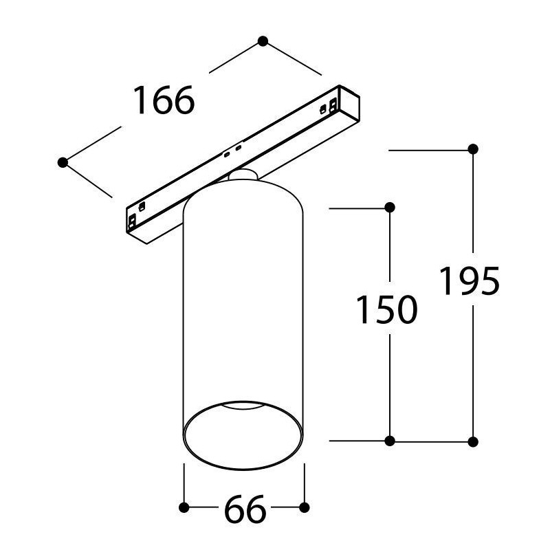 TAL FUNNEL ELBOW 150 TRACK 48V SINGLE trackverlichting