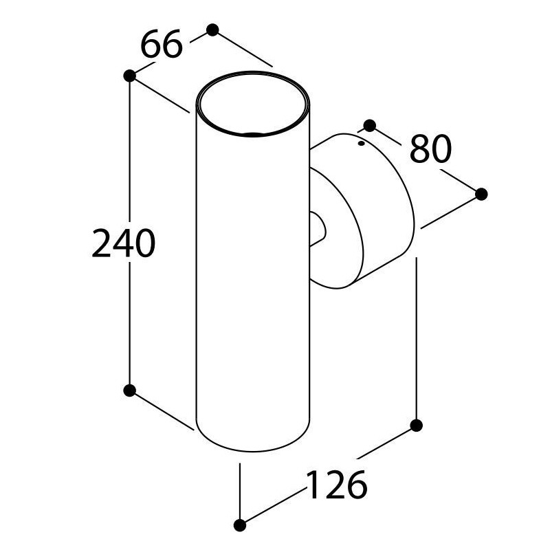 TAL FUNNEL WALL DOUBLE CI MAINS DIMM wandlamp