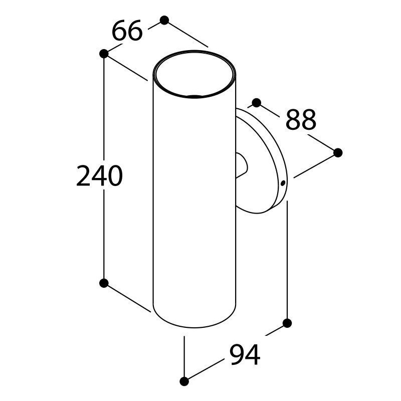 TAL FUNNEL WALL DOUBLE GU10 for wall box wandlamp