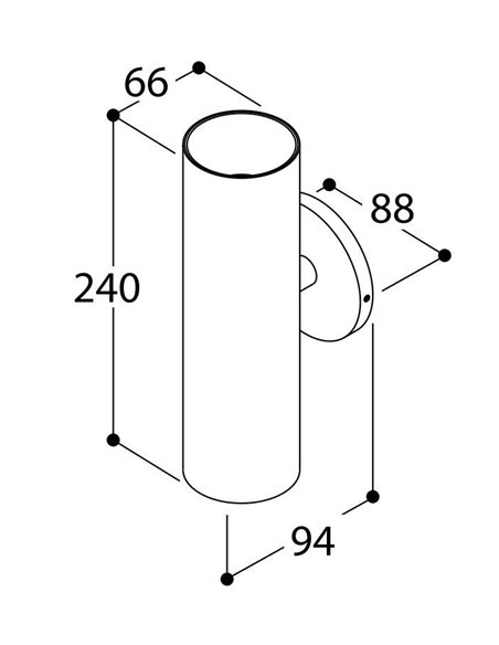 TAL FUNNEL WALL DOUBLE GU10 for wall box wandlamp