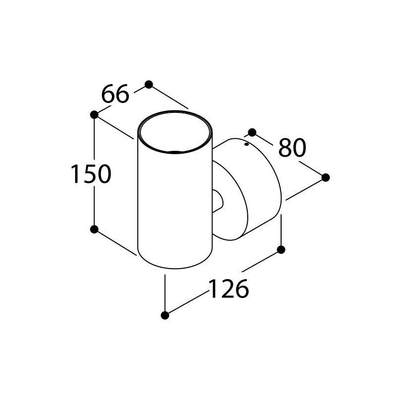 TAL FUNNEL WALL SINGLE CI MAINS DIMM wandlamp