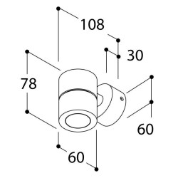 TAL HEKOWA 50 LUXEON M SPOT WC wall lamp