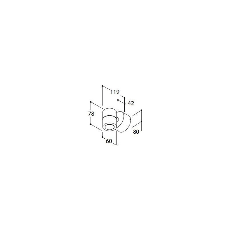 TAL HEKOWA SINGLE BEAM SPOT MAINS DIMM CI wandlamp