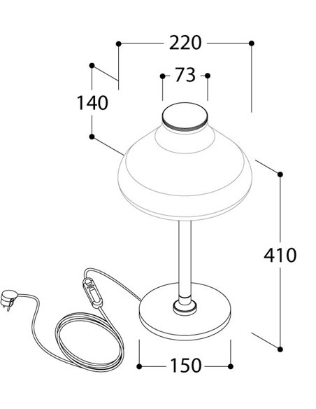 TAL KALEBAS TABLE (excl. glass) tafellamp