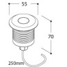 TAL MICRO OBO ROUND FOCUS NXT CLEAR GLASS LUX M recessed spot