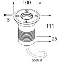 TAL MINI OBO ROUND LUXEON M WC 180° inbouwlamp