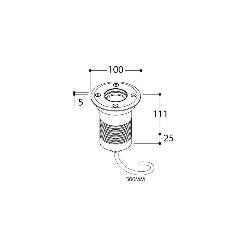 TAL MINI OBO ROUND LUXEON M WC 180° inbouwlamp