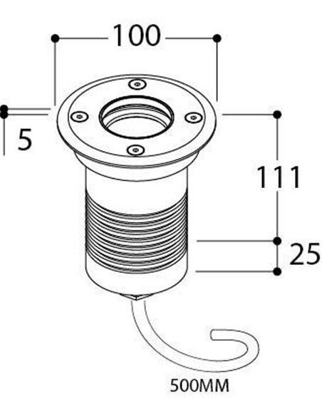 TAL MINI OBO ROUND LUXEON M WC 180° inbouwlamp