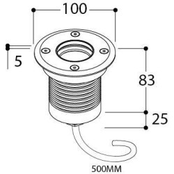 TAL MINI OBO ROUND LUXEON M WC CLEAR GLASS recessed spot