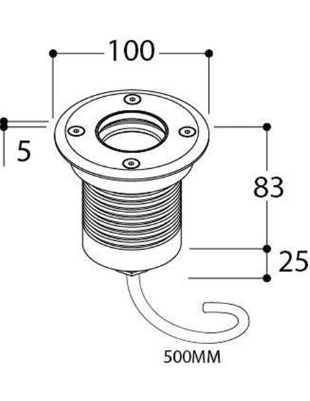 TAL MINI OBO ROUND LUXEON M WC CLEAR GLASS inbouwlamp