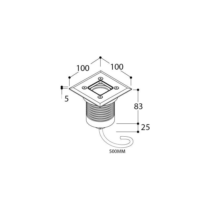 TAL MINI OBO SQUARE LUXEON M WC 180° inbouwlamp