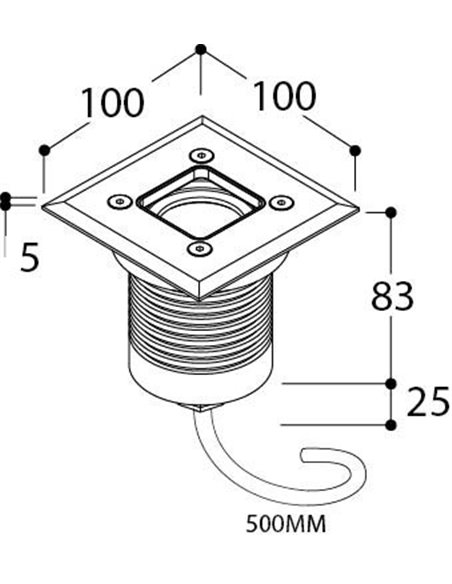 TAL MINI OBO SQUARE LUXEON M WC 180° inbouwlamp