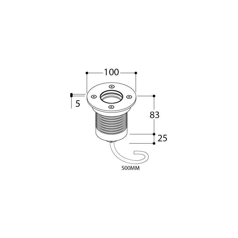 TAL MINI UBO ROUND LUXEON M WC CLEAR GLASS inbouwlamp
