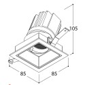 TAL MIX 13W SQUARE FLEX inbouwspot