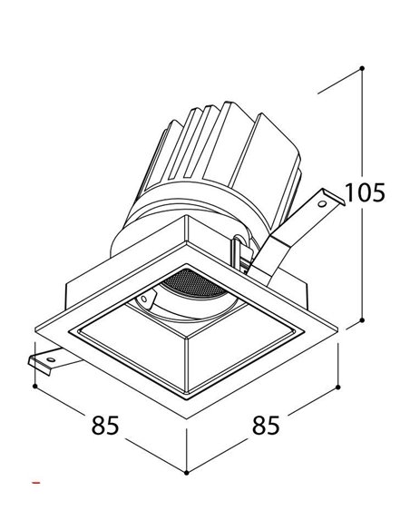 TAL MIX 13W SQUARE FLEX inbouwspot