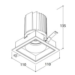 TAL MIX 26W SQUARE recessed spot