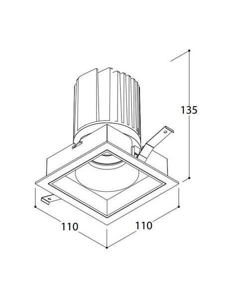 TAL MIX 26W SQUARE inbouwspot