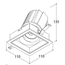 TAL MIX 26W SQUARE FLEX recessed spot