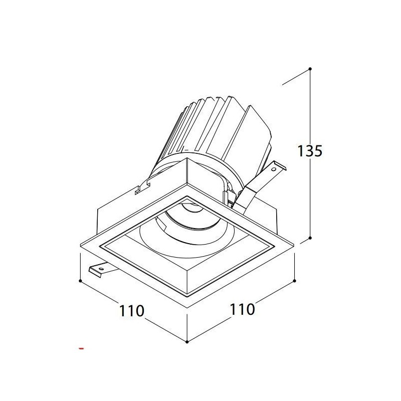TAL MIX 26W SQUARE FLEX inbouwspot