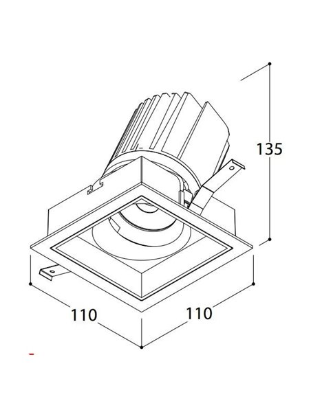 TAL MIX 26W SQUARE FLEX inbouwspot